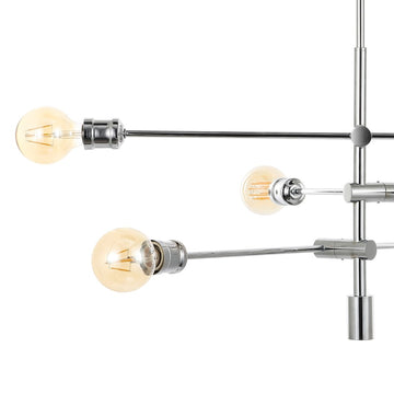 Atlas Modern Vintage Iron Arm-Adjustable LED Chandelier - JONATHAN Y